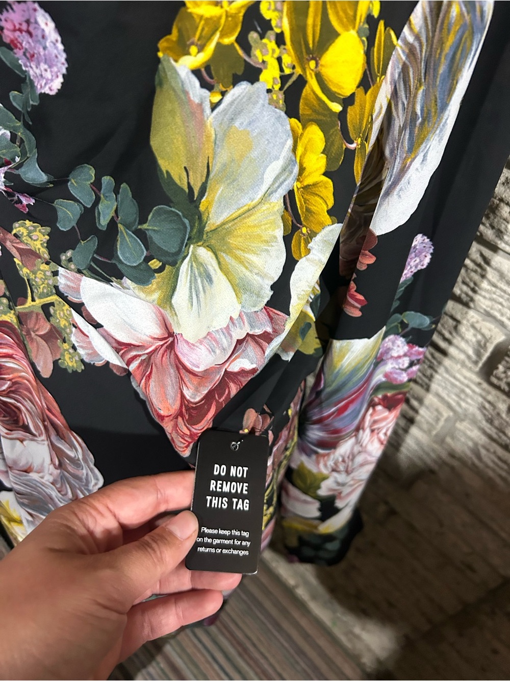 NWT Black Floral Tie-Waist Romper V-Neck Zipper Back Lined Size XL - Picture 5 of 16